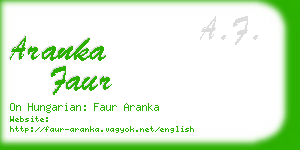 aranka faur business card